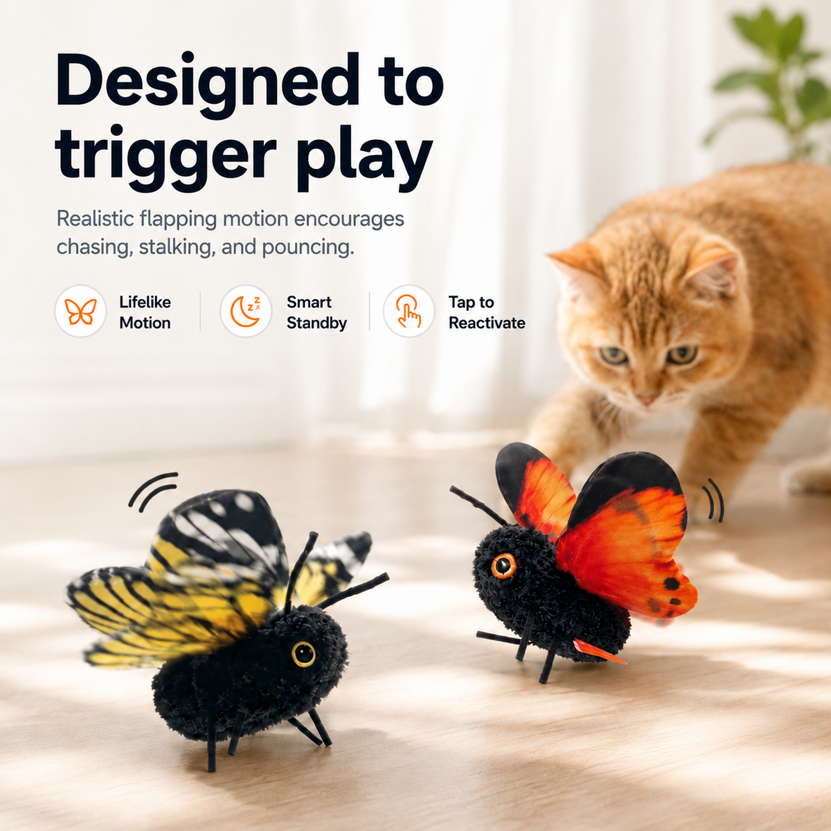 FlutterPounce™ Interactive Butterfly Cat Toy